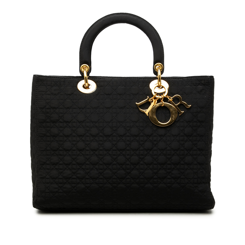 Pre-Loved Dior Large Nylon Microcannage Lady Dior